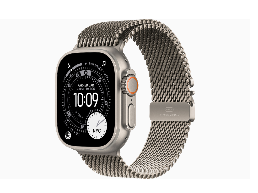 Apple Watch Ultra 3 49mm GPS + Cellular – Natural Titanium with Milanese Loop | Qatar Apple Watch Ultra 3 49mm GPS + Cellular – Natural Titanium with Milanese Loop | Qatar